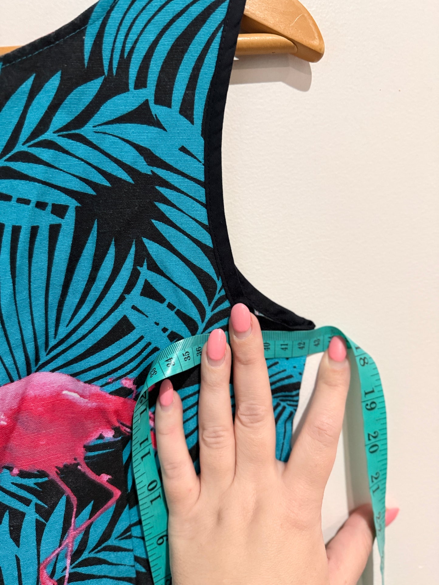 Brand Unknown Flamingo Tropical Print Sleeveless Dress - 42cm u/arm