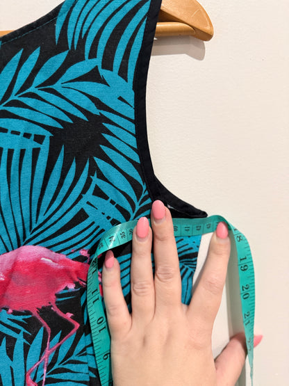 Brand Unknown Flamingo Tropical Print Sleeveless Dress - 42cm u/arm