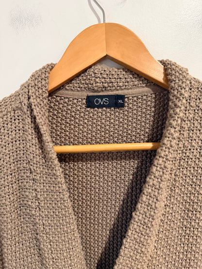 OVS Chunky Knit Cardigan Taupe - XL