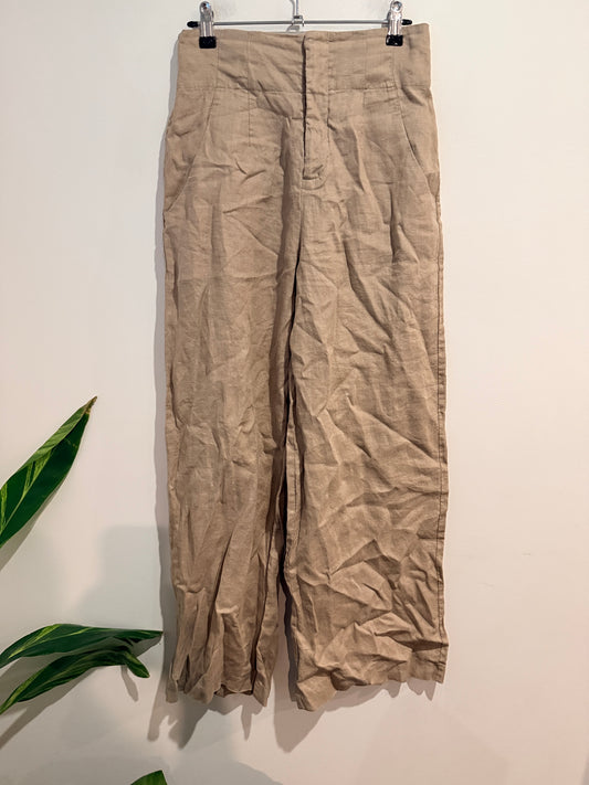 Seed Heritage Linen Wide Leg Pants Beige - Size 8