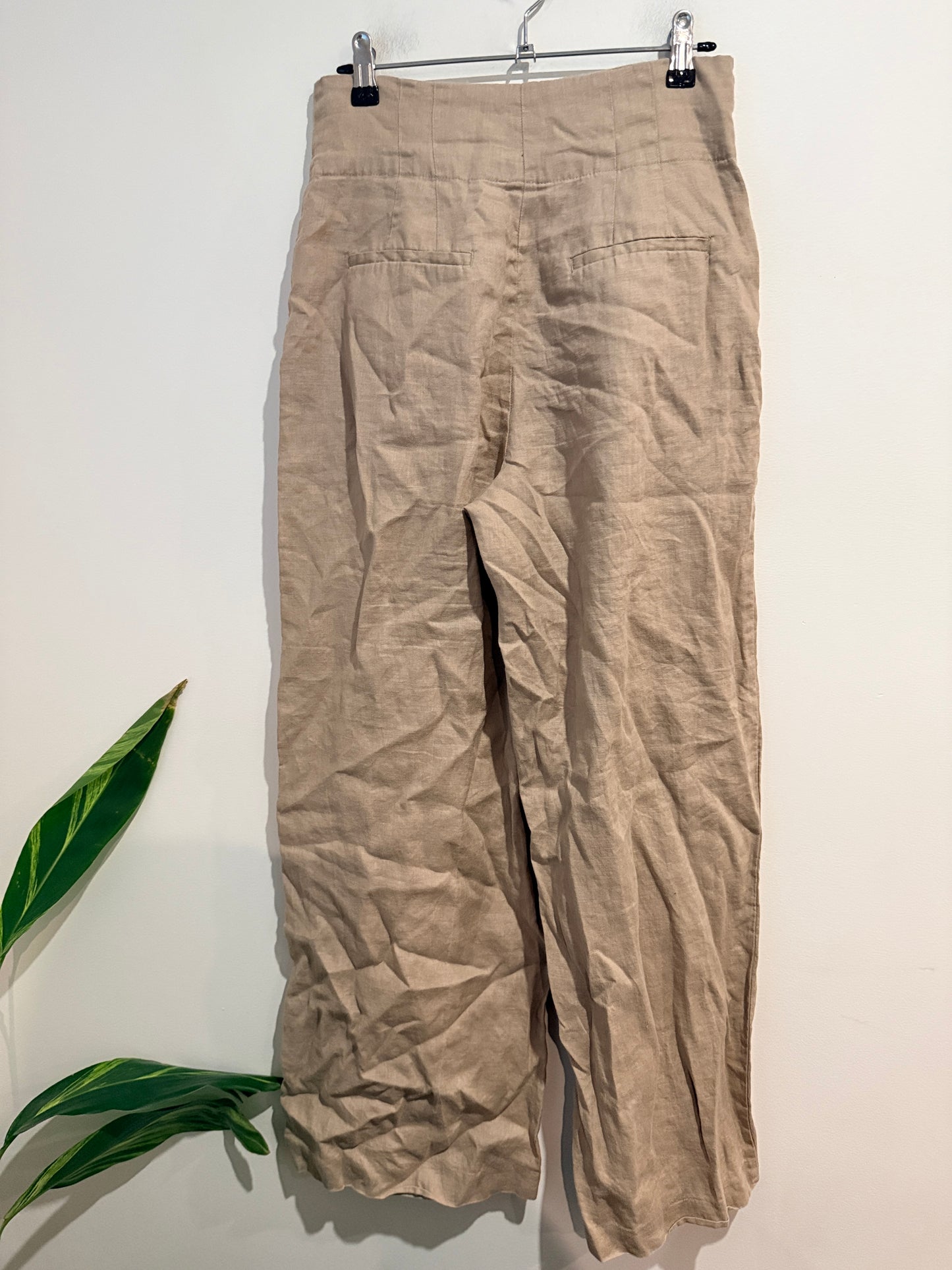 Seed Heritage Linen Wide Leg Pants Beige - Size 8