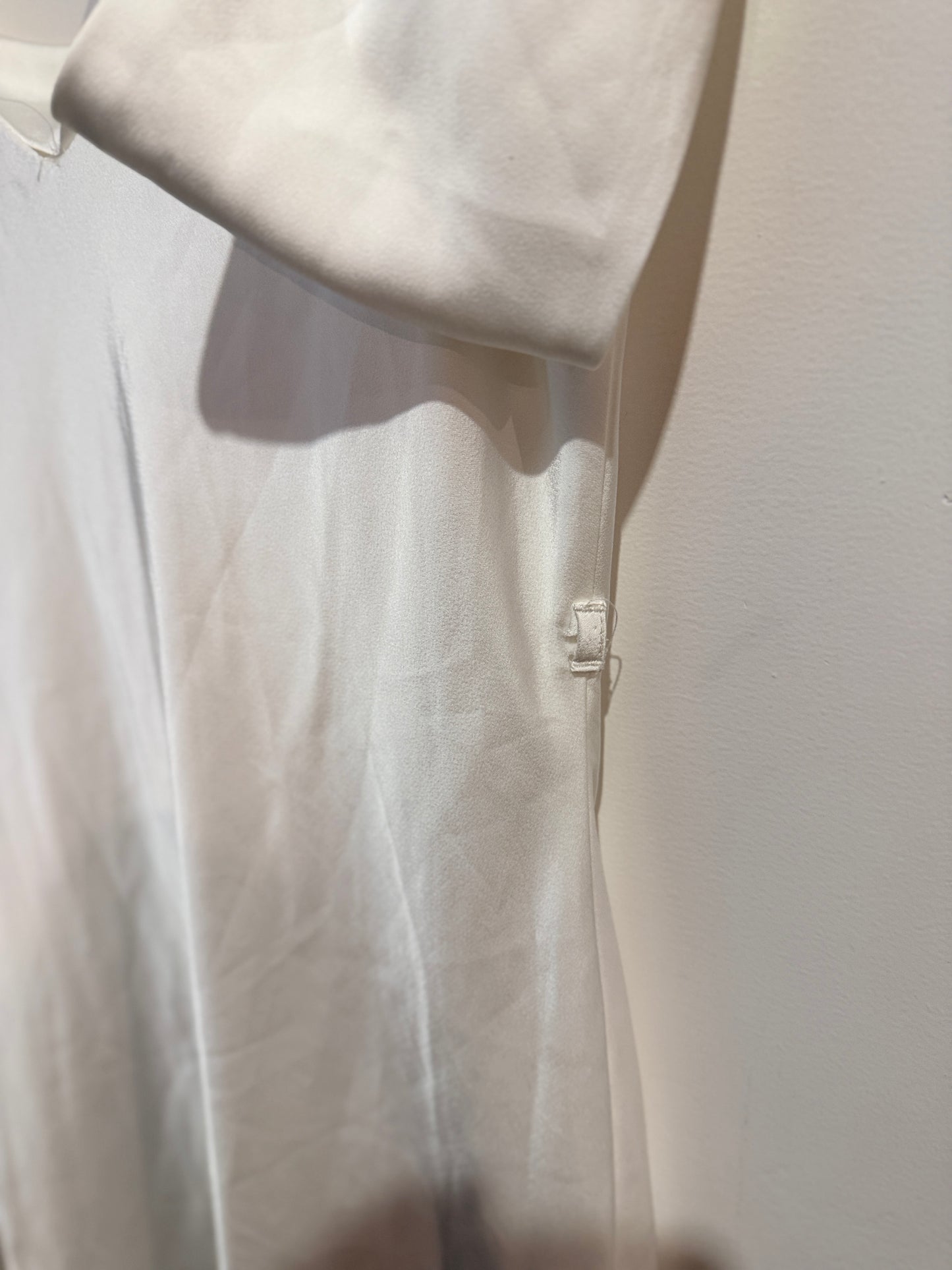 Pagani White Cold Shoulder Satin Slip Dress - Size 12
