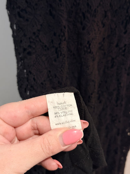 Urban Size 14 Black Crochet Lace Slip Dress