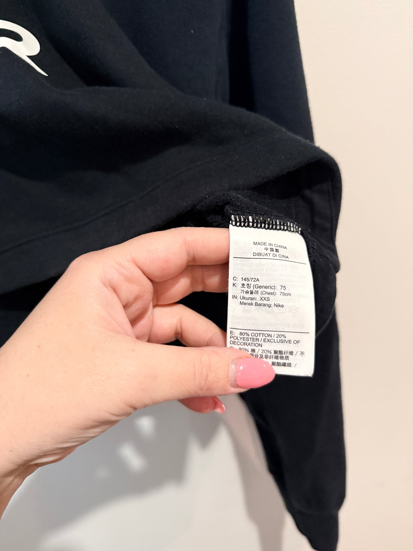 Nike Air Cropped Hoodie Black - Size XXS (marks on back)