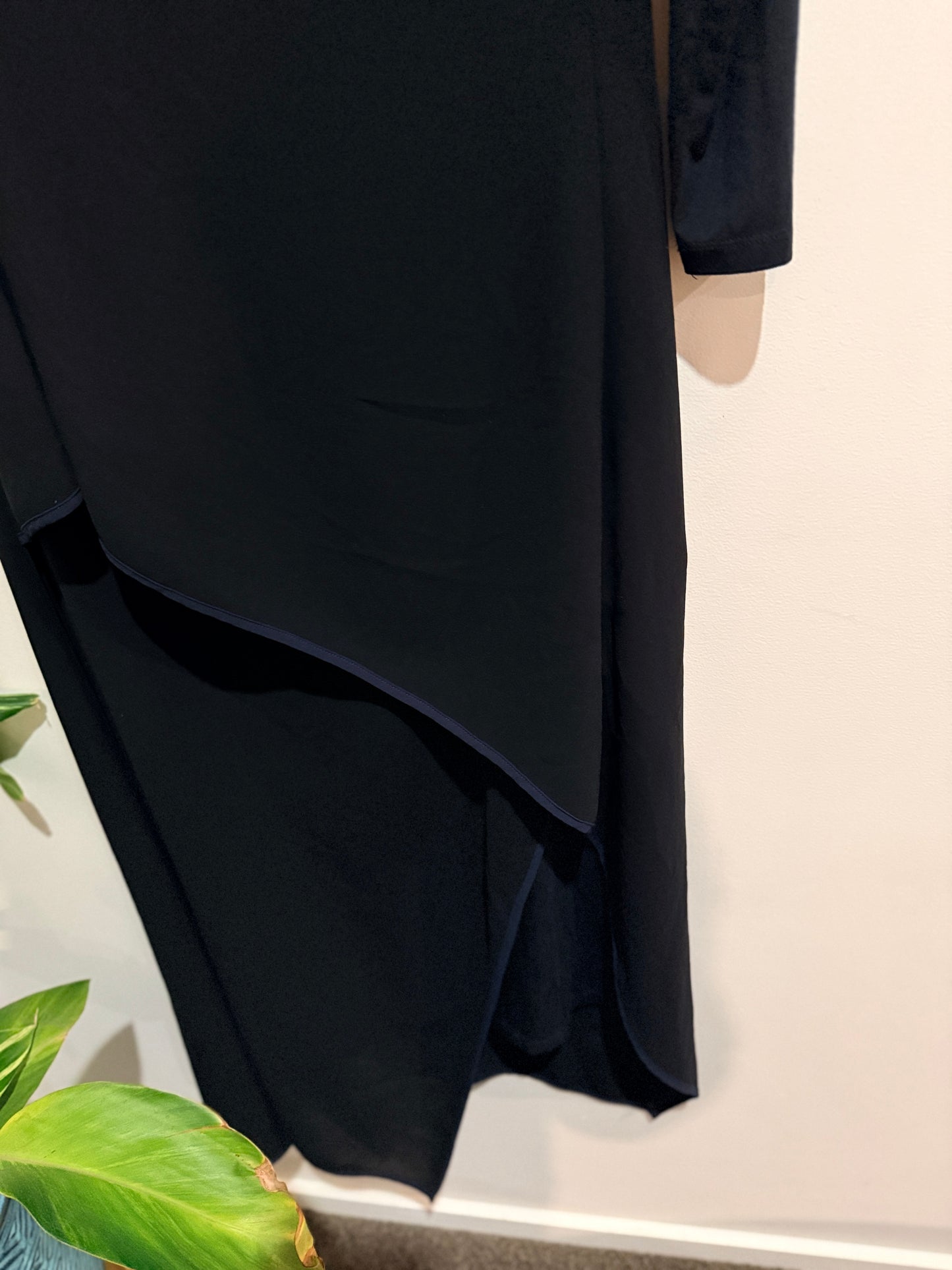 Paula Ryan (NZ Made) Asymmetric Wrap Front Midi Dress Size M