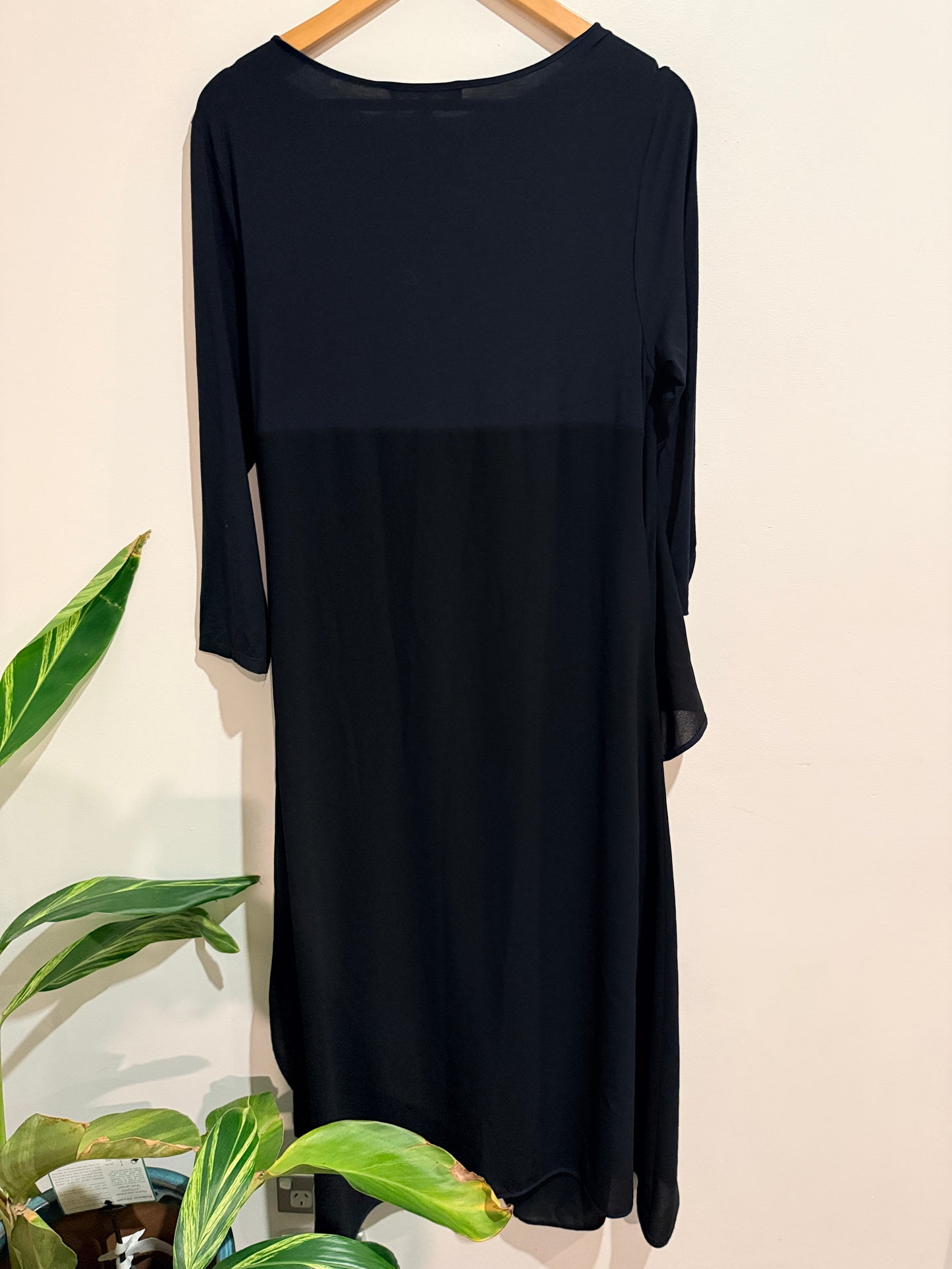 Paula Ryan (NZ Made) Asymmetric Wrap Front Midi Dress Size M