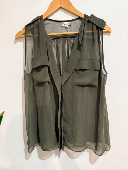 Ketz-ke Sleeveless Collared Top Size 10