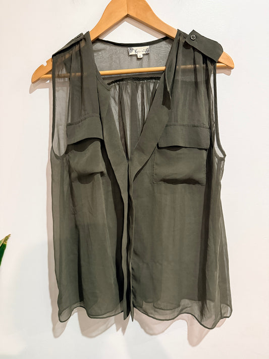 Ketz-ke Sleeveless Collared Top Size 10