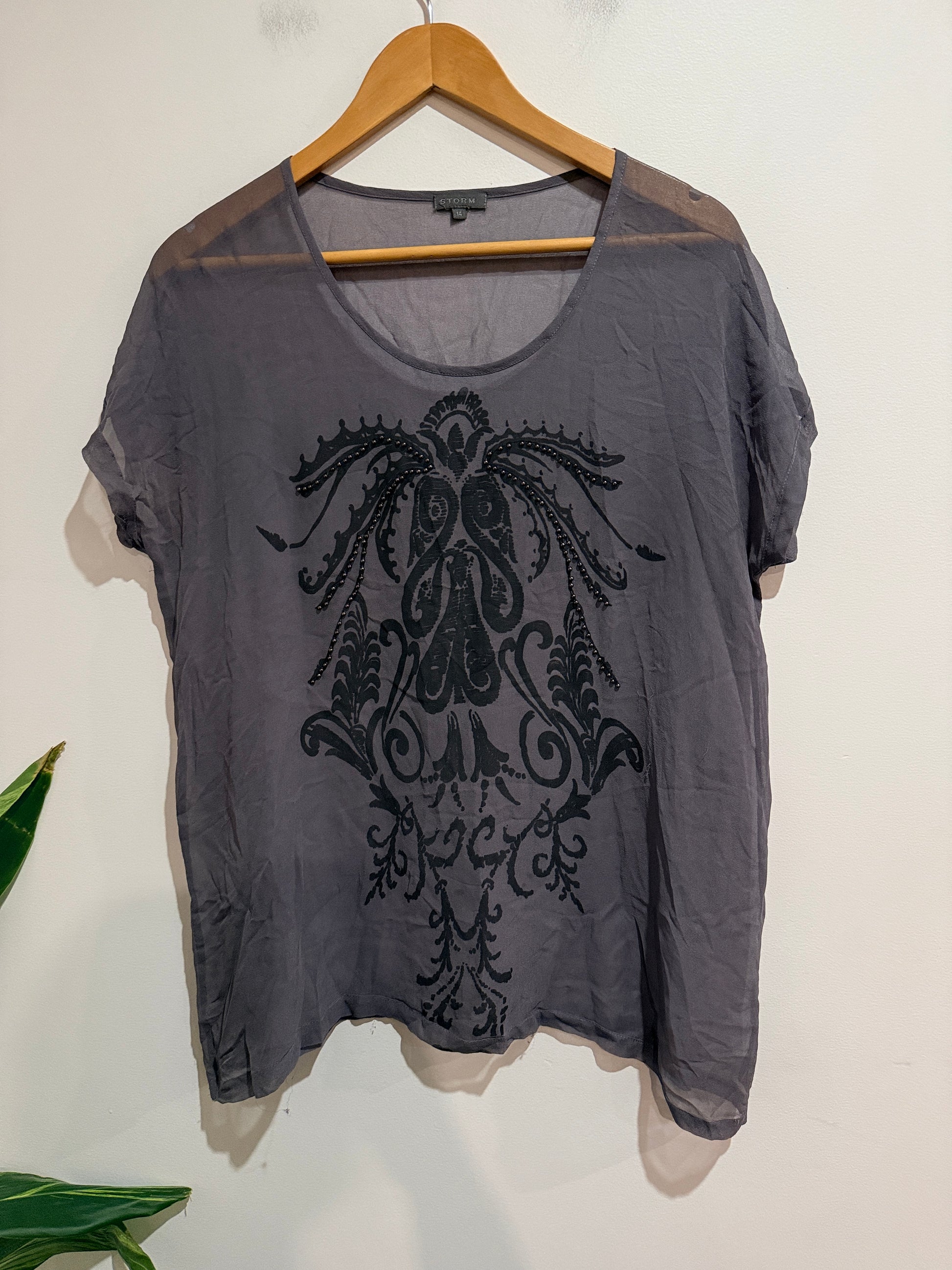 Storm Scoop Neck T-shirt Size 14