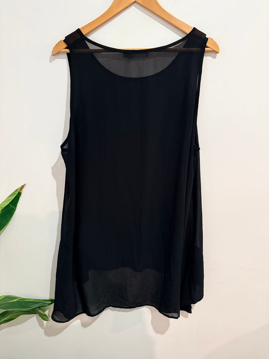 Obi New Zealand Sleeveless Black Top Size 18