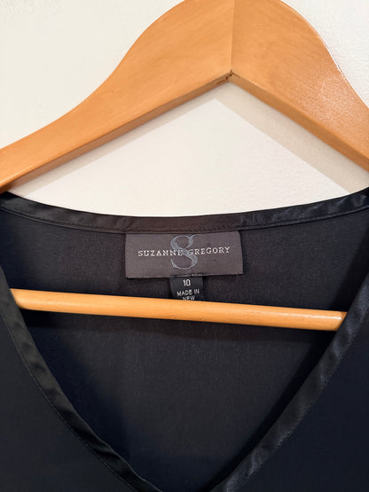 Suzanne Gregory (NZ Made) Sleeveless Black Top Size 10