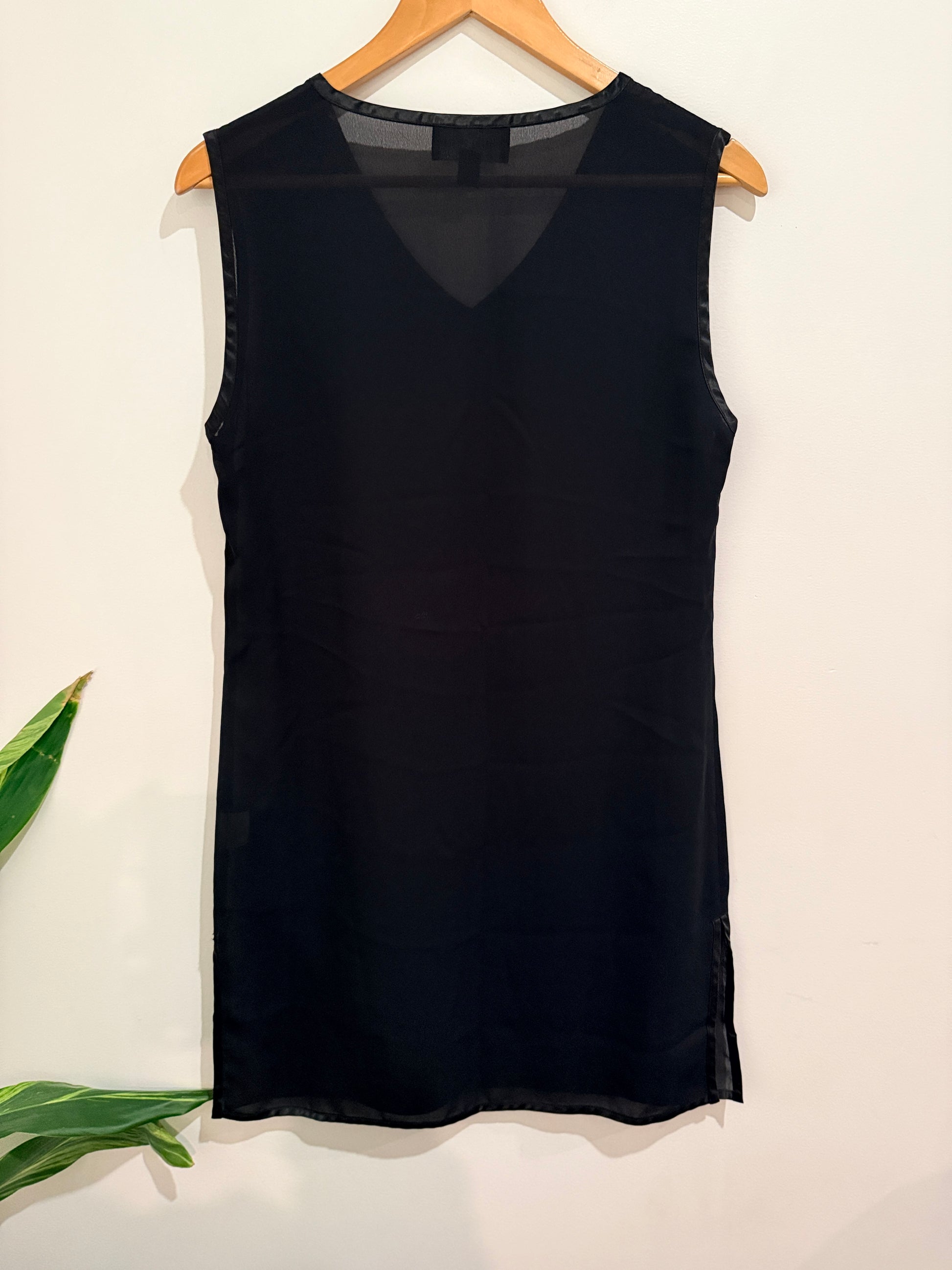 Suzanne Gregory (NZ Made) Sleeveless Black Top Size 10