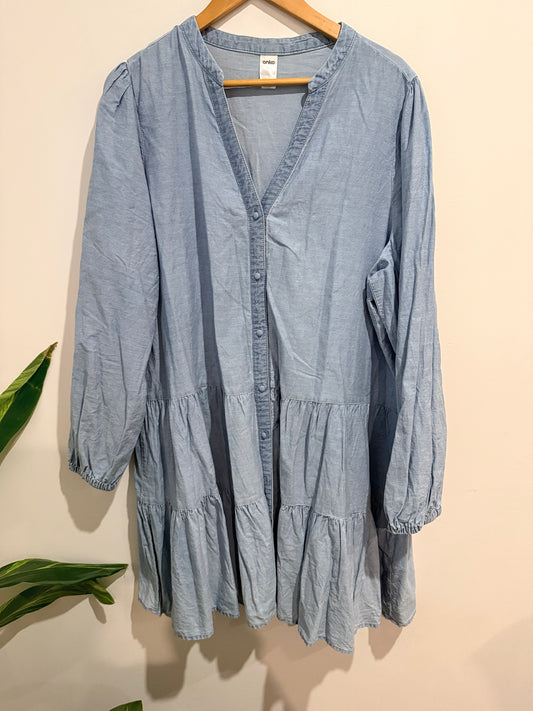 Anko Tiered Denim Dress Size 18