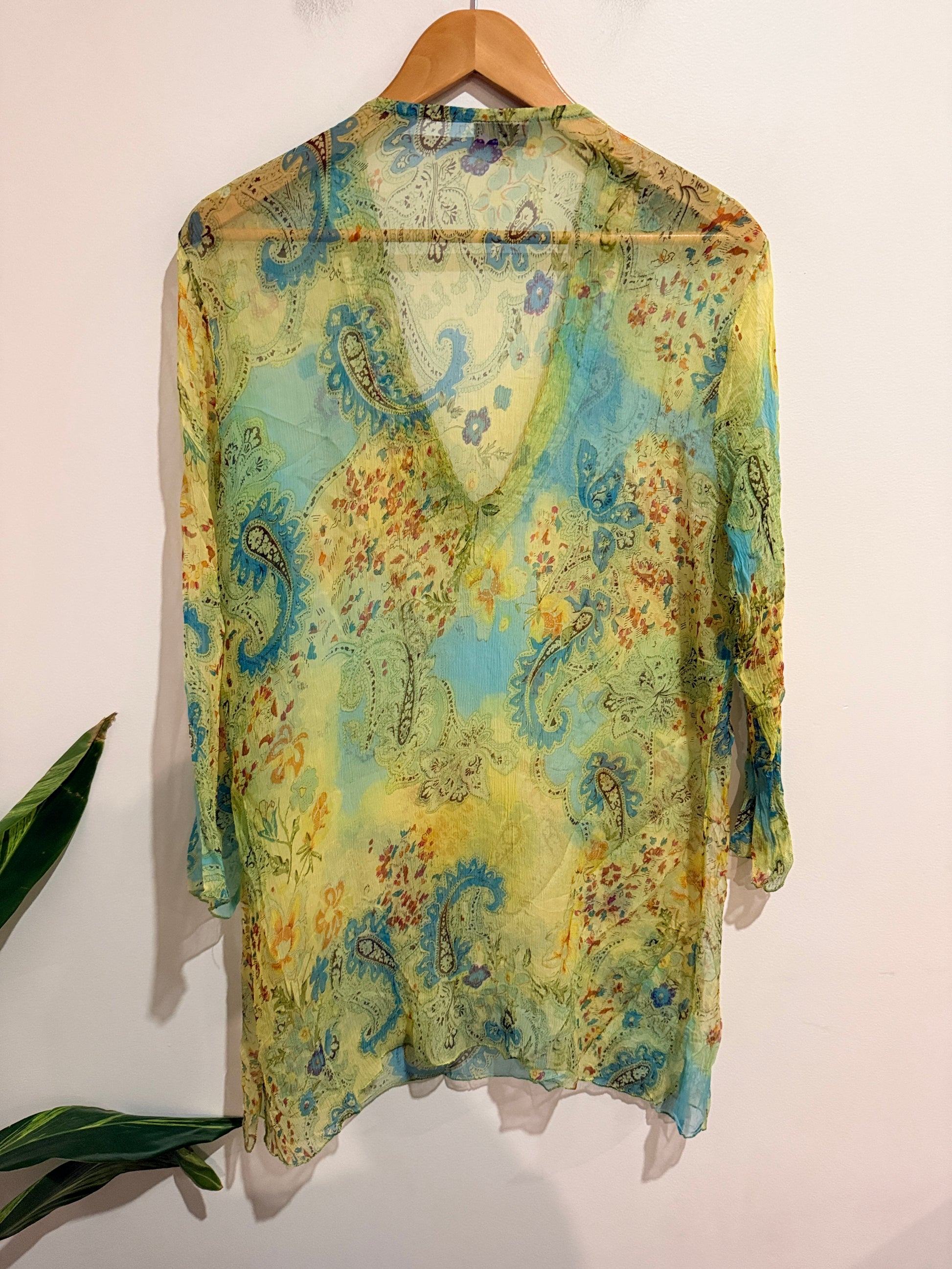 Brand Unknown Carnival Girls Australia Beaded Paisley Tunic Top Green Multi - 54 Cm U/Arm To U/Arm