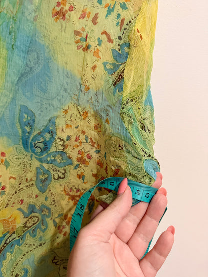 Brand Unknown Carnival Girls Australia Beaded Paisley Tunic Top Green Multi - 54 Cm U/Arm To U/Arm