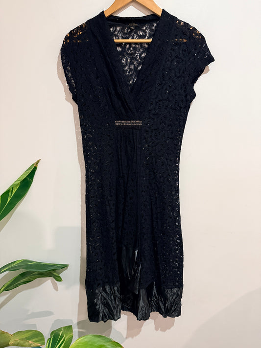 New Cover New Cover Black Lace Wrap Dress - Size 10 Size 10