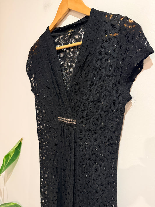 New Cover New Cover Black Lace Wrap Dress - Size 10 Size 10