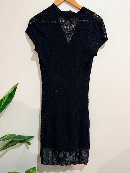 New Cover New Cover Black Lace Wrap Dress - Size 10 Size 10