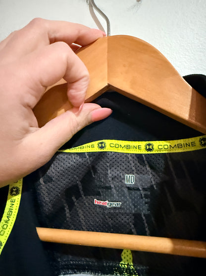 Under Armour Under Armour Heatgear Combine Black & Neon Yellow Camo Quarter Zip Top - Medium Size Medium (MD)