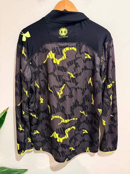 Under Armour Under Armour Heatgear Combine Black & Neon Yellow Camo Quarter Zip Top - Medium Size Medium (MD)