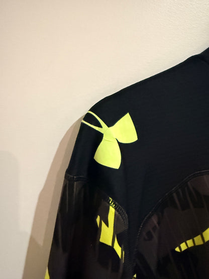 Under Armour Under Armour Heatgear Combine Black & Neon Yellow Camo Quarter Zip Top - Medium Size Medium (MD)