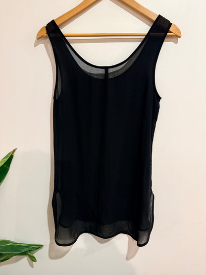 Faithfully Faithfully Black Sleeveless Sheer Tank Top - Size 6 Size 6