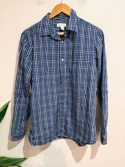 Calvin Klein Calvin Klein Blue Plaid Slim Fit Button-up Shirt - Medium Size Medium (M)