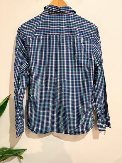 Calvin Klein Calvin Klein Blue Plaid Slim Fit Button-up Shirt - Medium Size Medium (M)