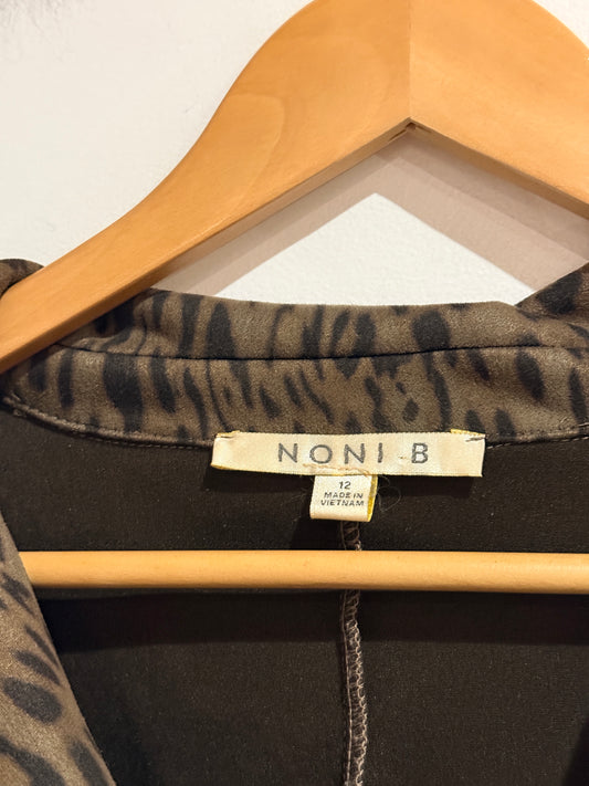 Noni B Leopard Print Zip Jacket Size 12