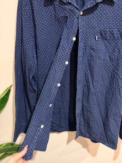 Levi's Blue Polka Dot Button-up Shirt Size XXL