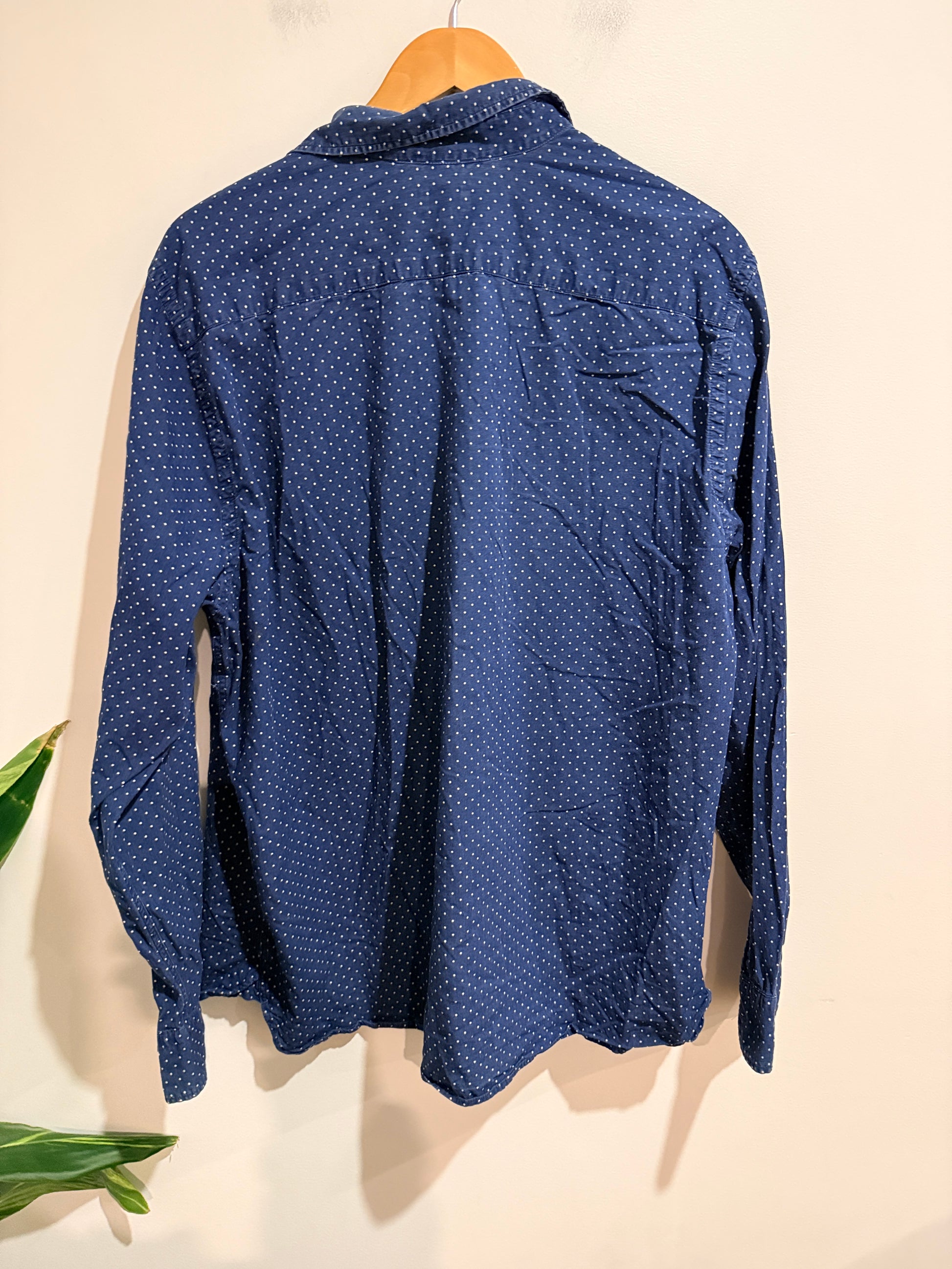 Levi's Blue Polka Dot Button-up Shirt Size XXL