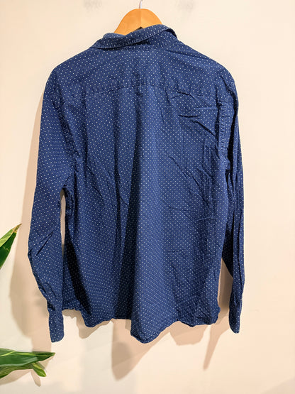 Levi's Blue Polka Dot Button-up Shirt Size XXL