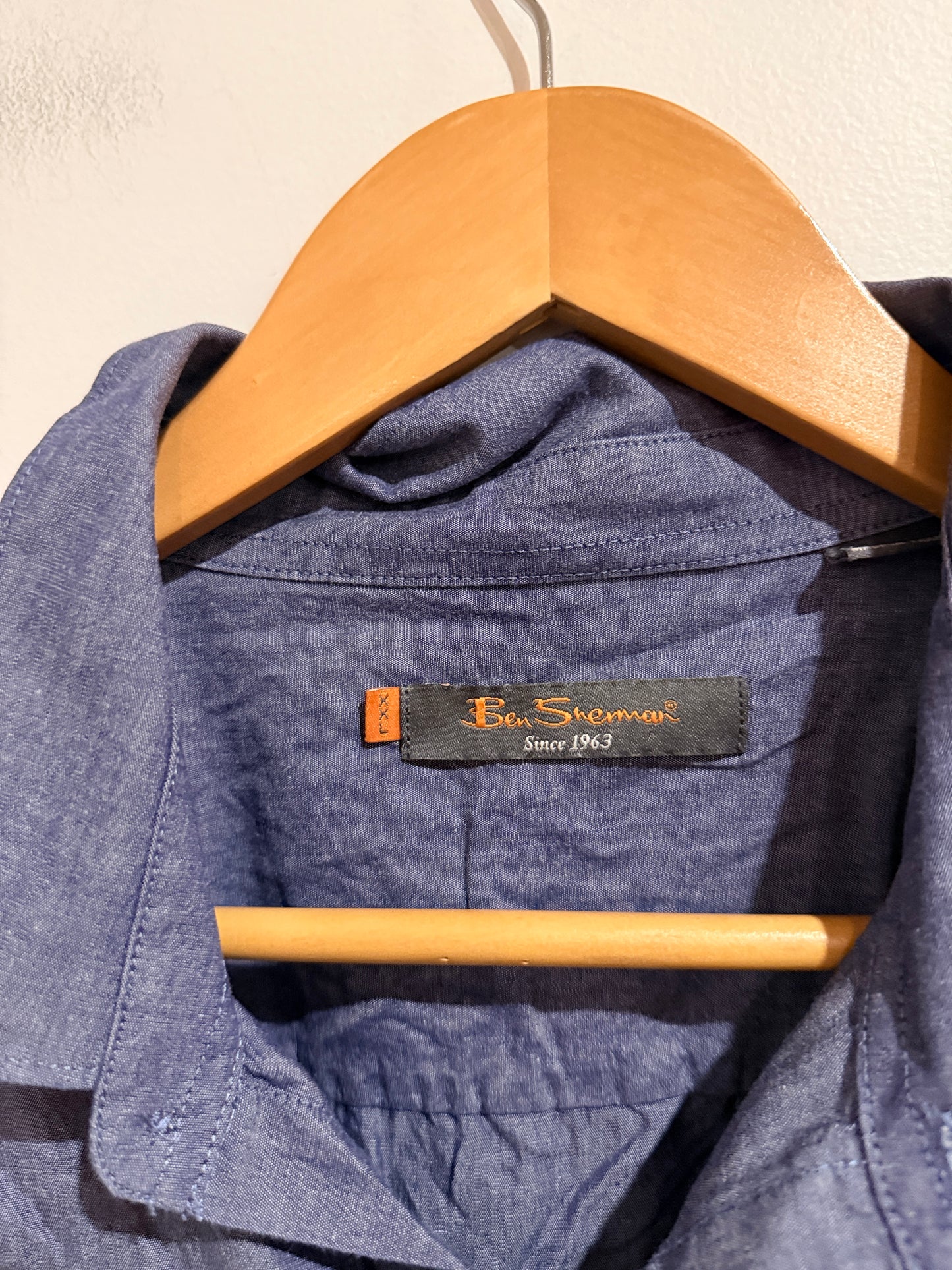 Ben Sherman Blue Chambray Utility Button-up Shirt Size XXL