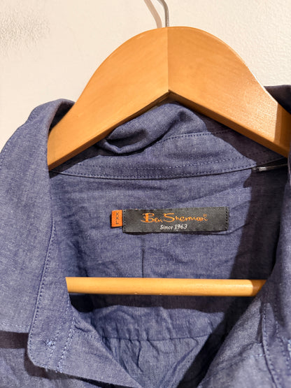 Ben Sherman Blue Chambray Utility Button-up Shirt Size XXL