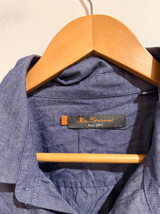 Ben Sherman Blue Chambray Utility Button-up Shirt Size XXL