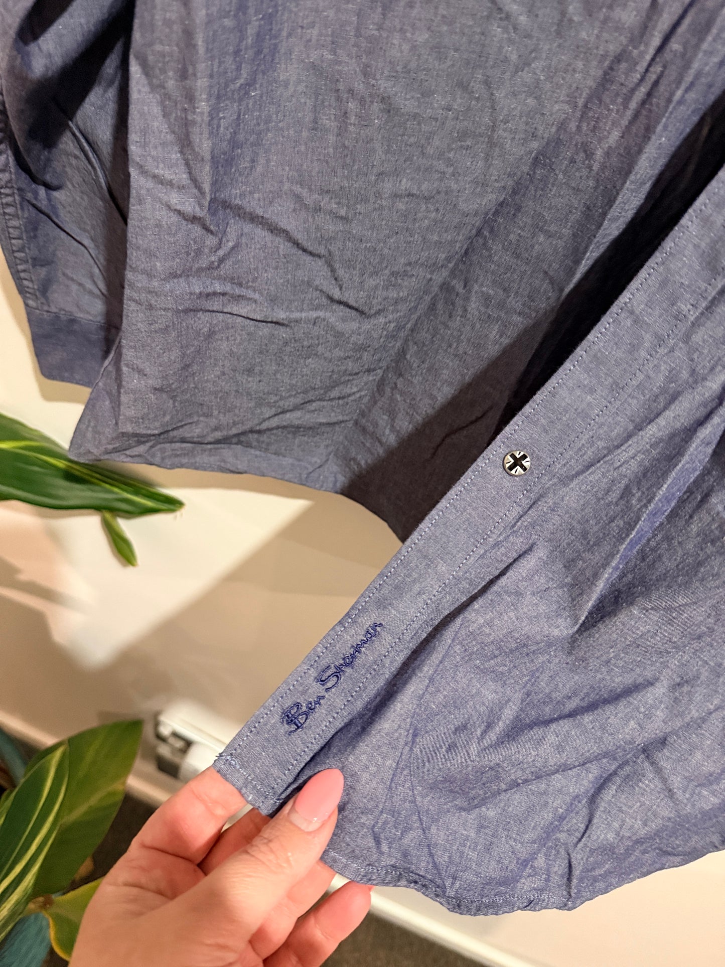 Ben Sherman Blue Chambray Utility Button-up Shirt Size XXL
