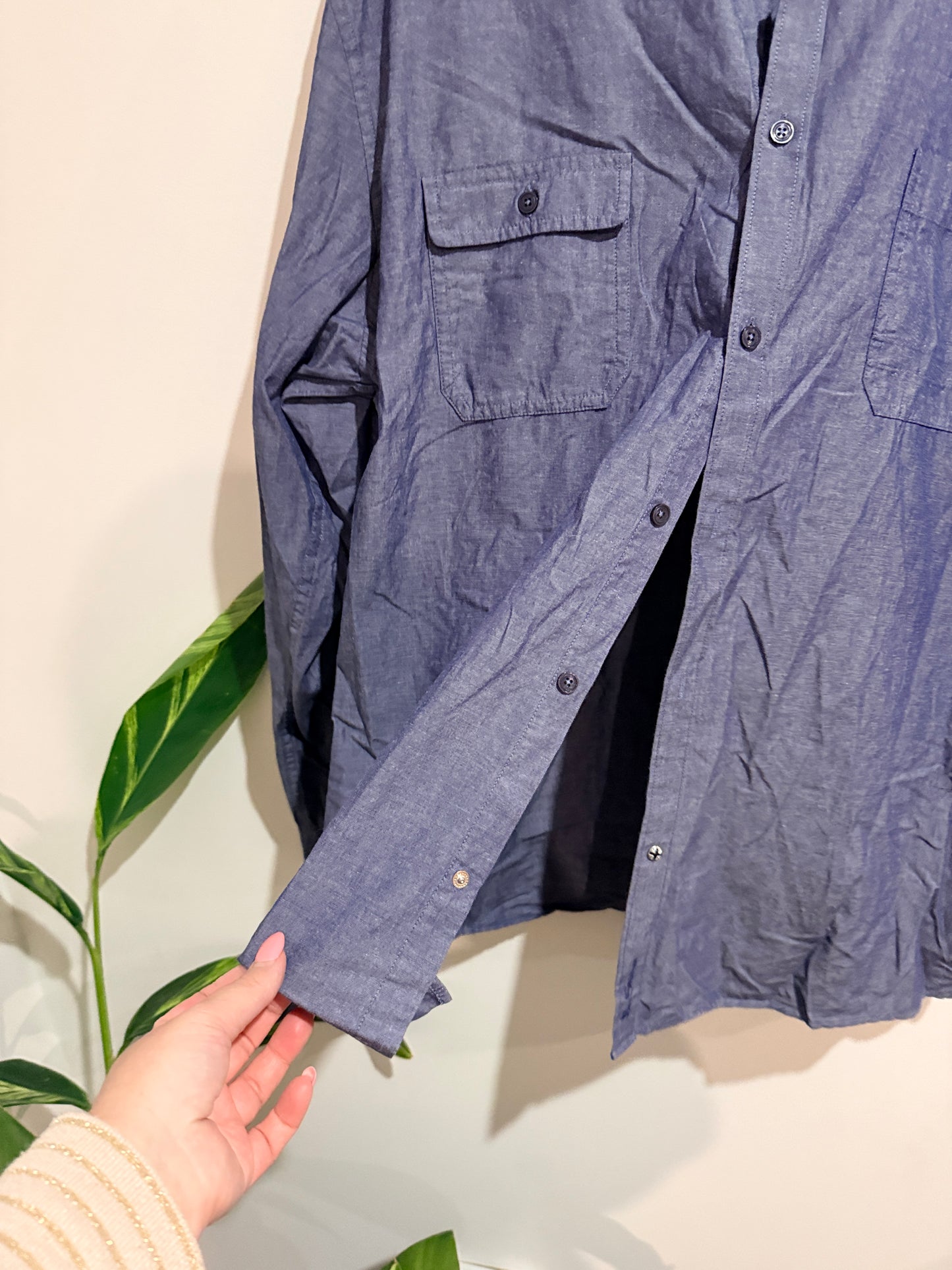 Ben Sherman Blue Chambray Utility Button-up Shirt Size XXL