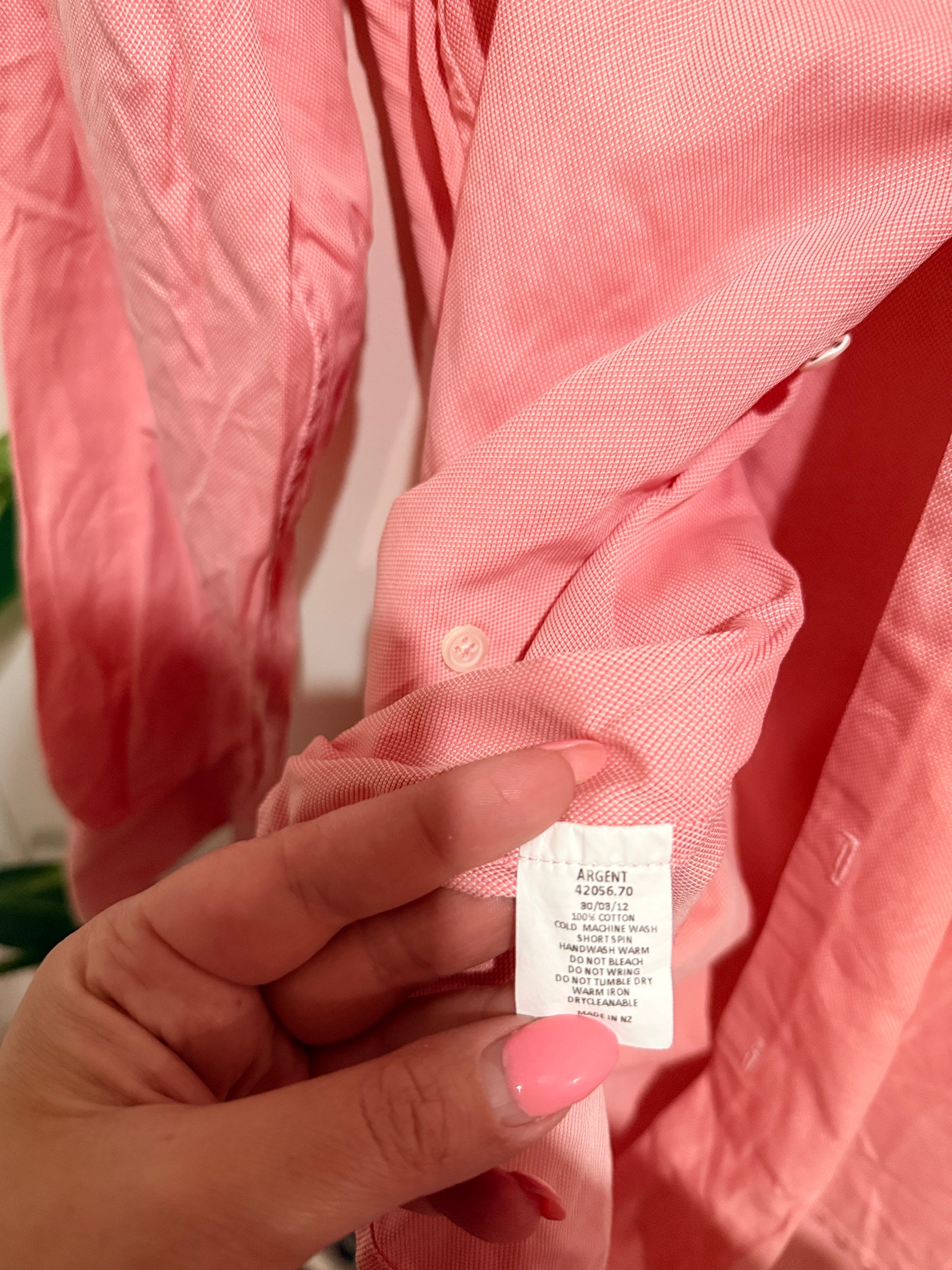 Crane Brothers Oxford Shirt Pink Size 100 U/arm to U/arm 58 cm