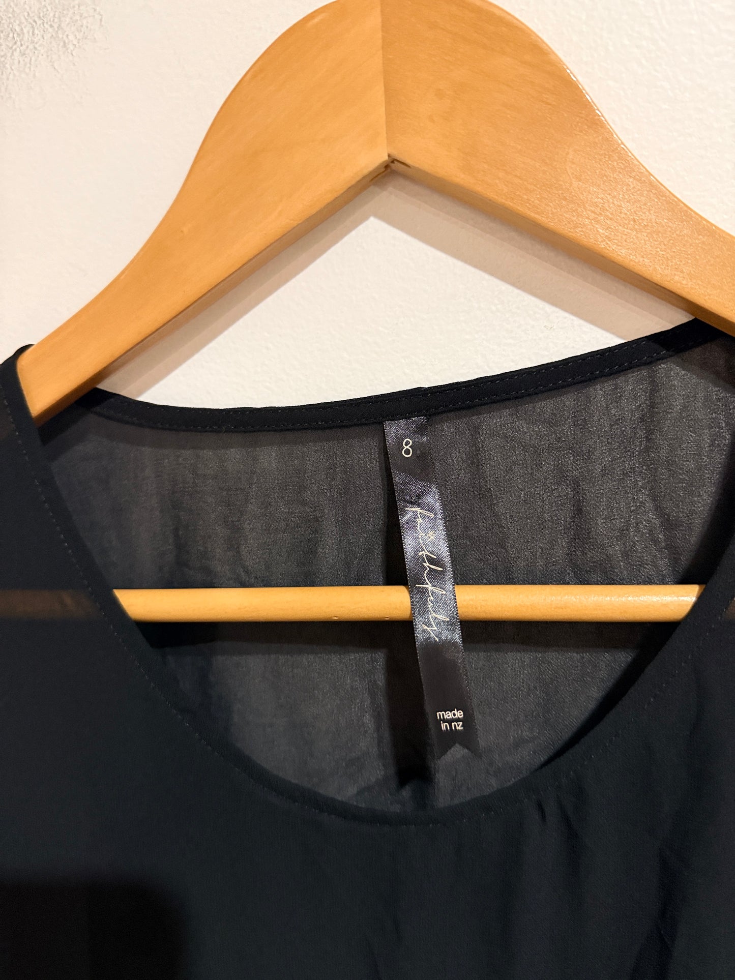 Faithfully Layered Black Sheer Top Size 8