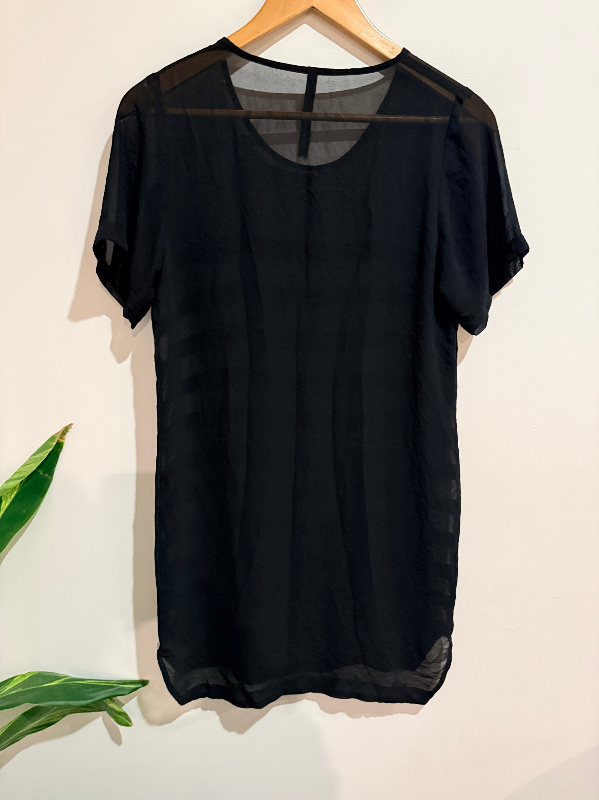 Faithfully Layered Black Sheer Top Size 8