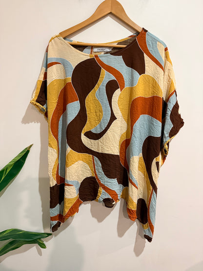 HAVEN Abstract Swirl Print Top Multicolor Size One Size