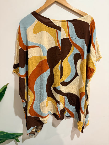 HAVEN Abstract Swirl Print Top Multicolor Size One Size