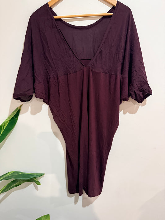 By Malene Birger Millany V-neck Top Plum Size S