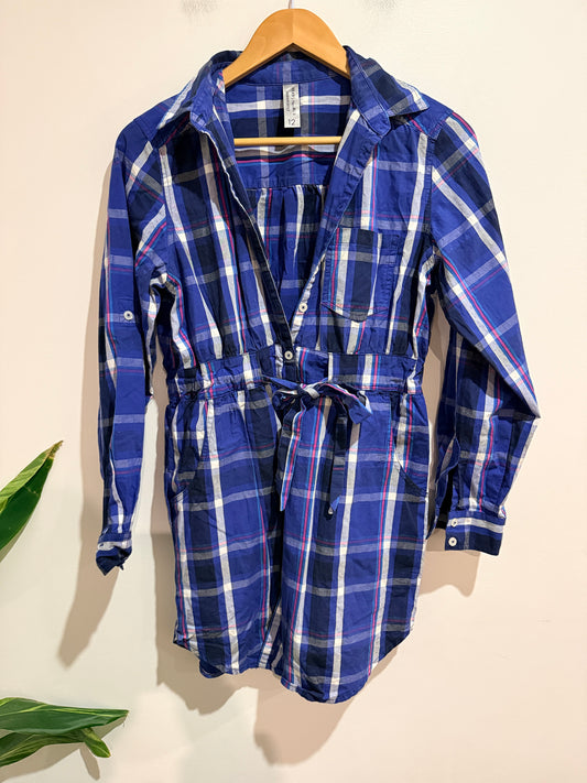 Who's Henri? Weekend Plaid Shirt Dress Blue Size 12
