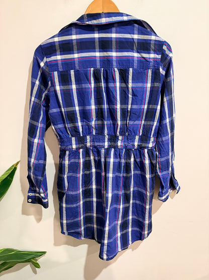 Who's Henri? Weekend Plaid Shirt Dress Blue Size 12