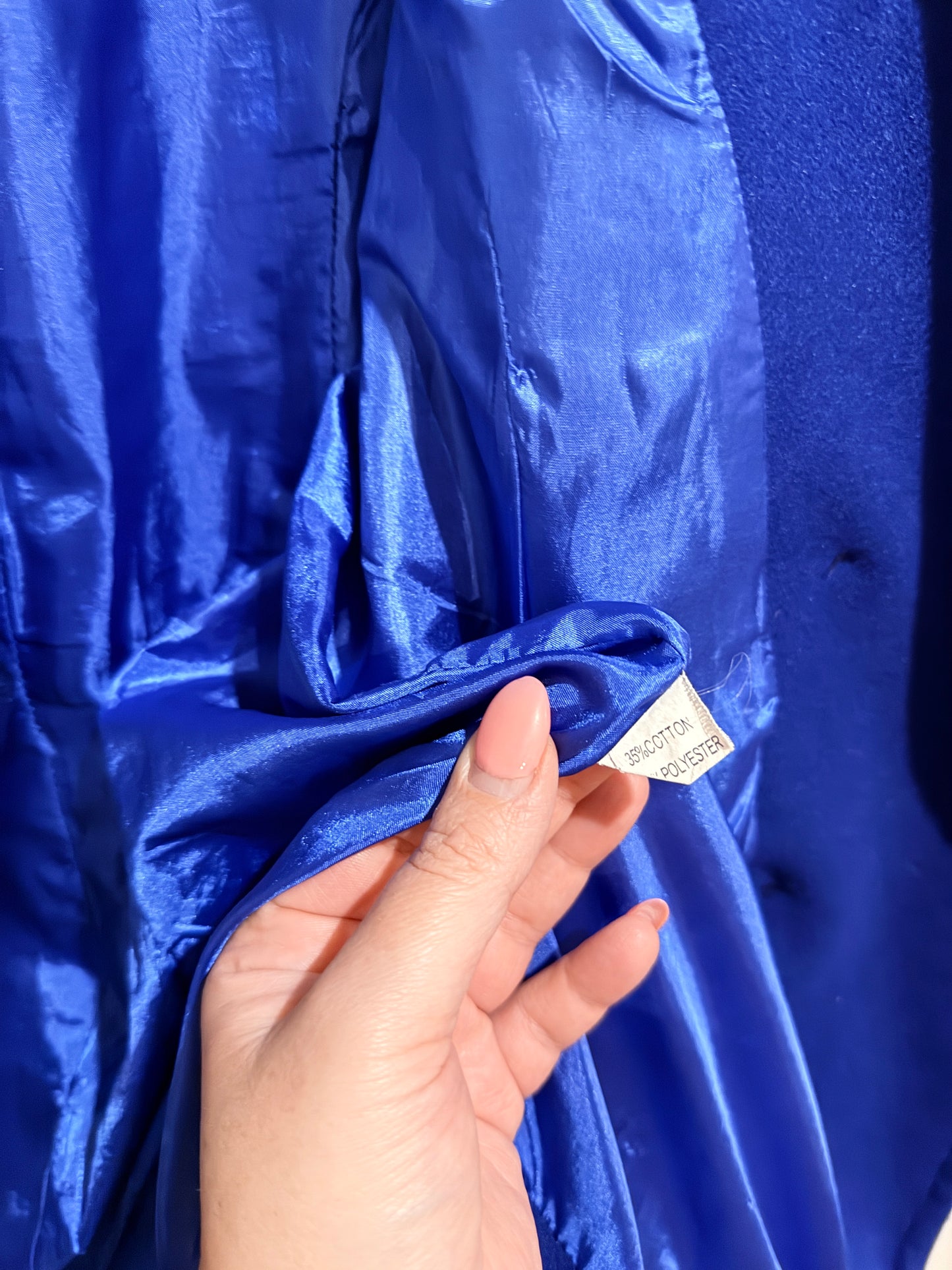 Brand Unknown Royal Blue Waterfall Coat