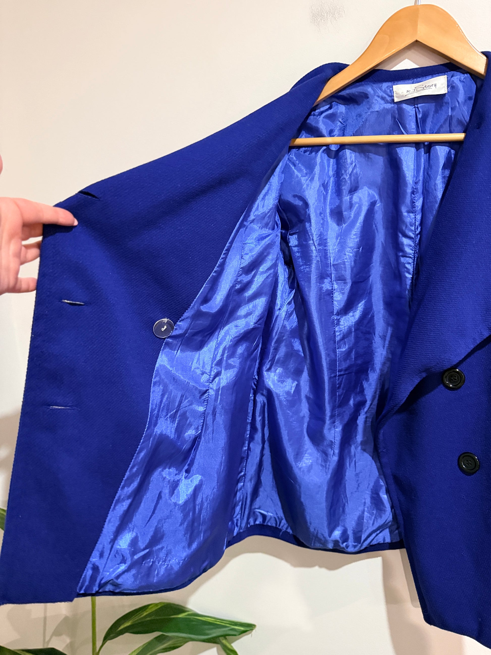 Brand Unknown Royal Blue Waterfall Coat