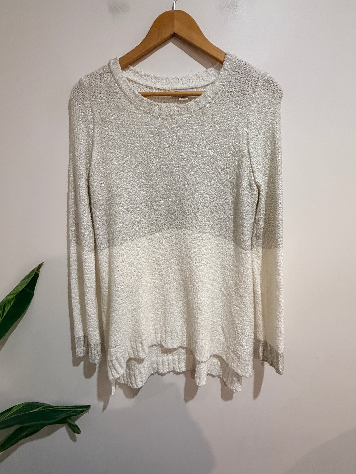 Rockmans Bouclé Knit Sweater - Ivory Size M