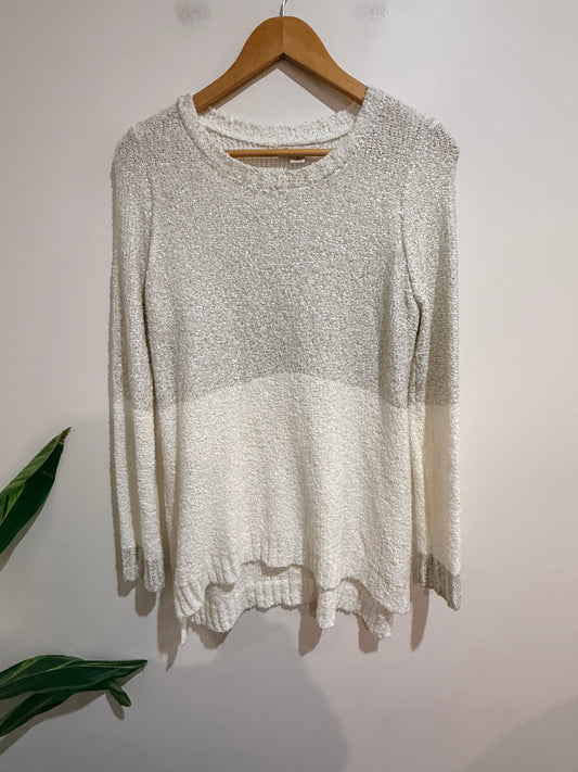 Rockmans Bouclé Knit Sweater - Ivory Size M