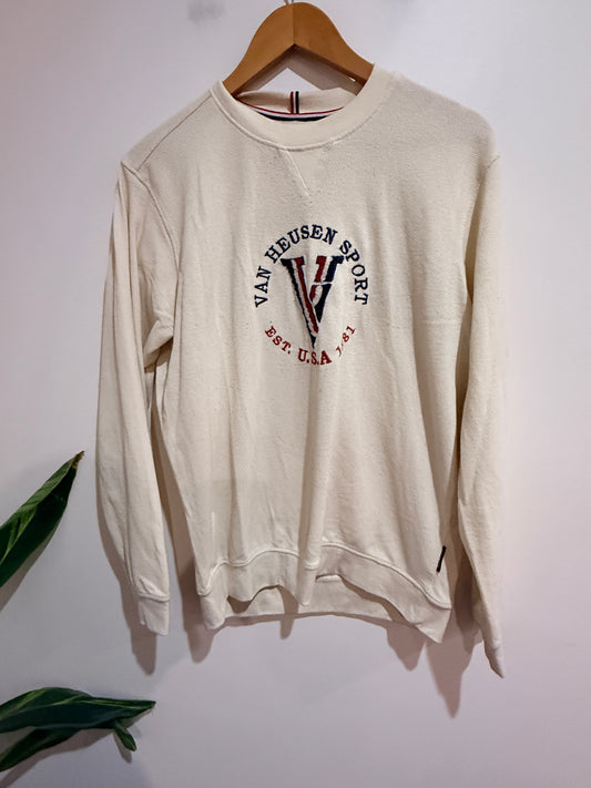 Van Heusen Sport Sport Logo Sweatshirt - Cream Size L